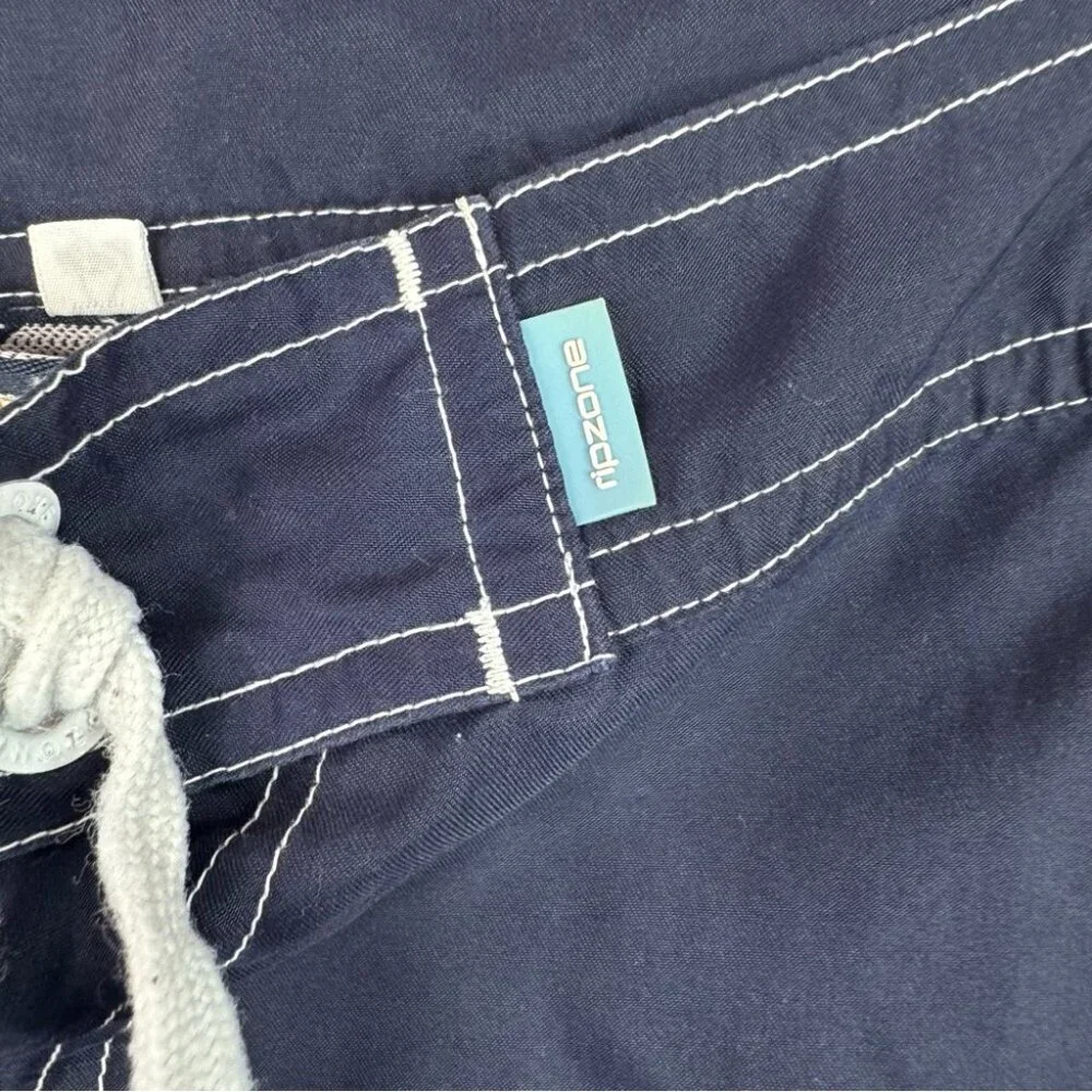 Rip zone shorts swim trunks tiki vintage Black and Blue Flame Board Shorts